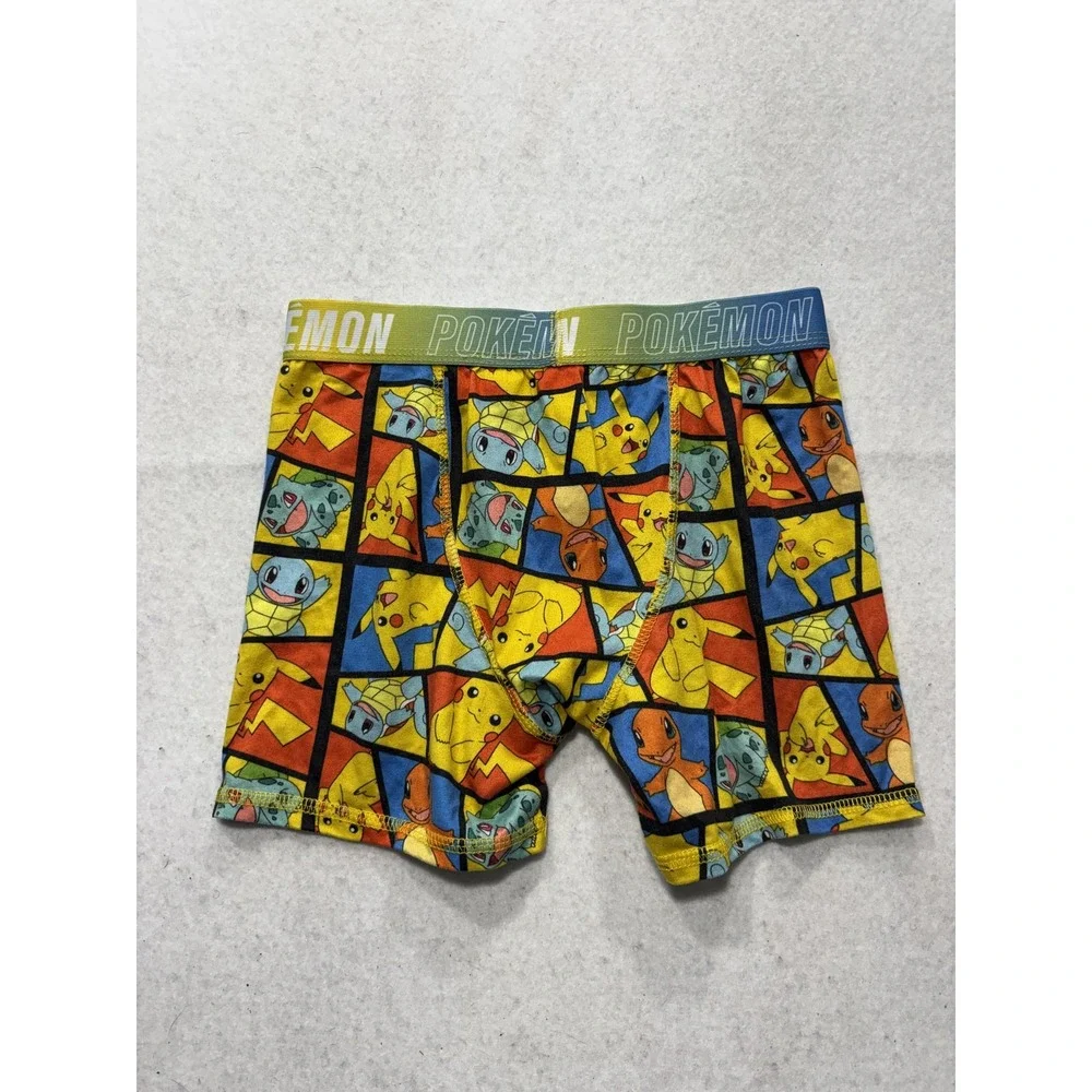 Pokémon Boxer Briefs Boys 10 Multicolor Pikachu Squirtle Stretch Underwear